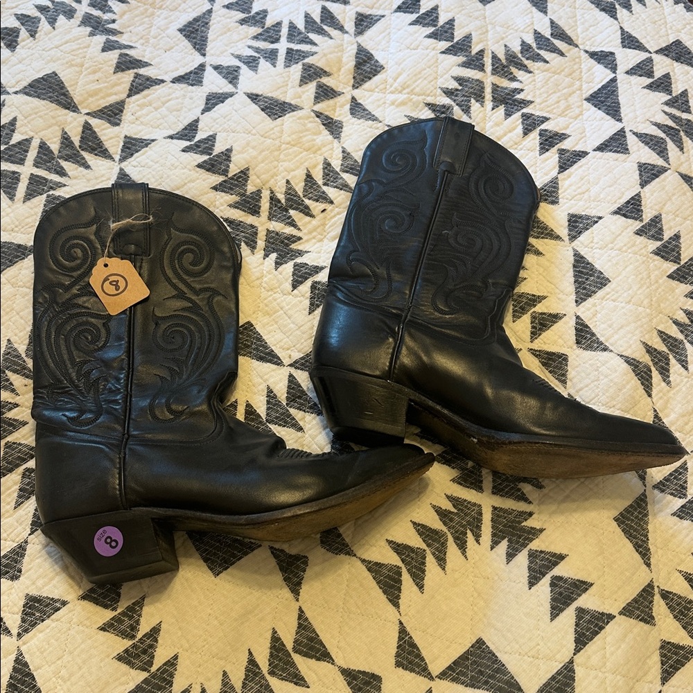 Black Western Cowgirl boots Tony lama